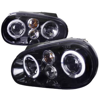 Volkswagen Golf Spec-D Black Housing Projector - Smoked Lens Gloss - LHP-GLF99G-TM