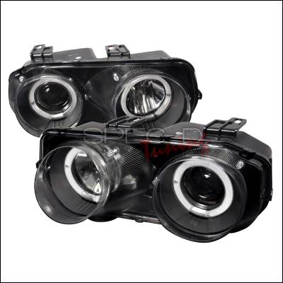 Acura Integra Spec-D Dual Halo Projector Headlights - Black - LHP-INT94JM-WJ