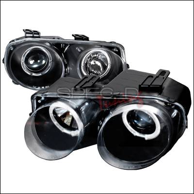 Acura Integra Spec-D Halo Projector Headlights - Black - LHP-INT98JM-KS