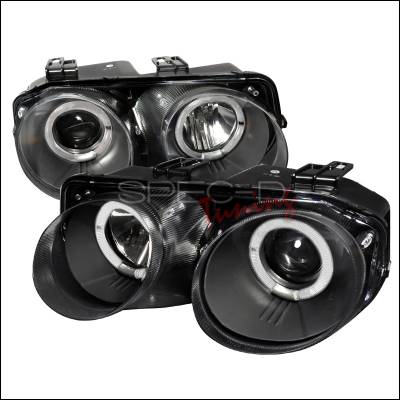 Acura Integra Spec-D Dual Halo Projector Headlights - Black - LHP-INT98JM-WJ