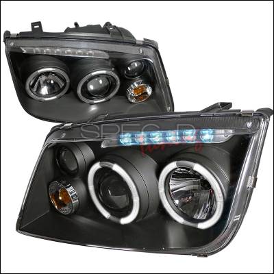 Volkswagen Jetta Spec-D Projector Headlights - Black Housing - LHP-JET99JM-RS