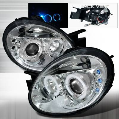 Dodge Neon Spec-D Halo LED Projector Headlights - Chrome - LHP-NEO03-TM