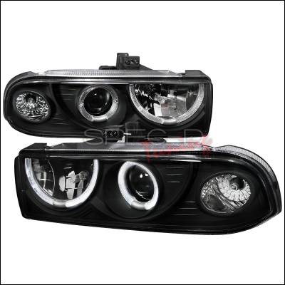 Chevrolet S10 Spec-D Dual Halo Projector Headlights - Black - LHP-S1098JM-WJ