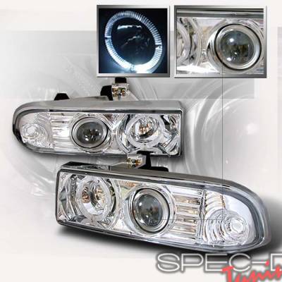 Chevrolet S10 Spec-D Halo Projector Headlights - Chrome - LHP-S1098-KS