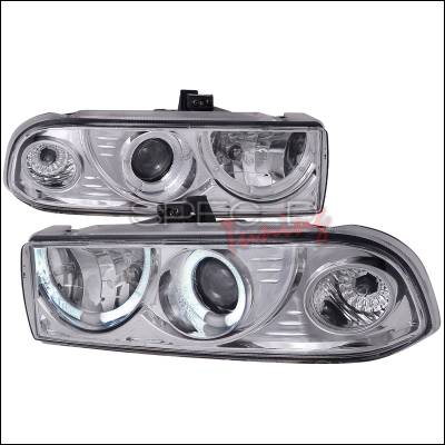 Chevrolet S10 Spec-D Dual Halo Projector Headlights - Chrome - LHP-S1098-WJ