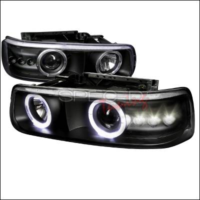 Chevrolet Silverado Spec-D Projector Headlights - Black Housing - LHP-SIV99JM-RS