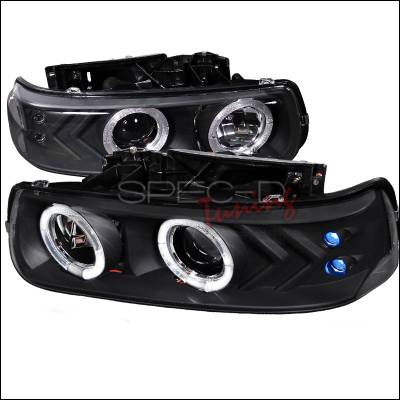 Chevrolet Suburban Spec-D Dual Halo LED Projector Headlights - Black - LHP-SIV99JM-WJ