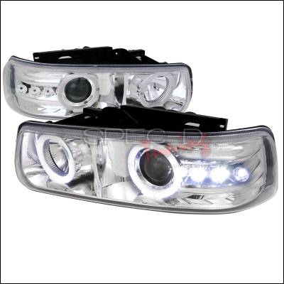 Chevrolet Silverado Spec-D Projector Headlights - Chrome Housing - LHP-SIV99-RS