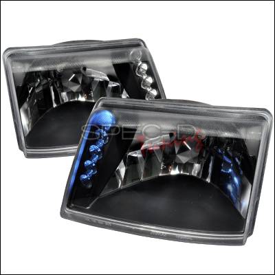 Ford Ranger Spec-D Crystal Housing Headlights - Black - LH-RAN98JM-TM