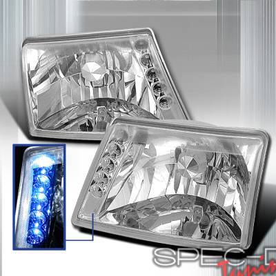 Ford Ranger Spec-D Crystal Housing Headlights - Chrome - LH-RAN98-TM