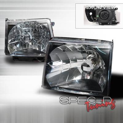 Toyota Tacoma Spec-D Crystal Housing Headlights - Black - LH-TAC97JM-KS