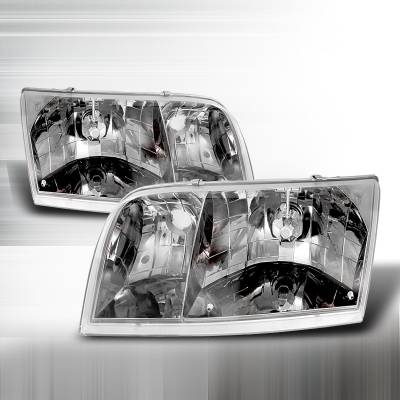 Ford Crown Victoria Spec-D Crystal Housing Headlights - Chrome - LH-VIC98-APC