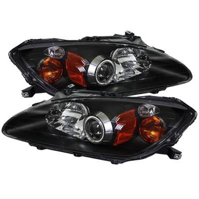 Honda S2000 Spyder CCFL Amber Headlights - Black - PRO-ON-HS2K04-CCFL-AM-BK