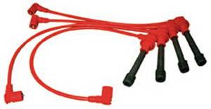 Honda Civic TRQ V-Tec Yellow Ignition Wire Set with Red Plug Boots - WC295RD