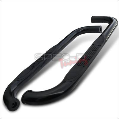 Dodge Ram Spec-D 3 Inch Round Stainless Finish Side Step Bars - SSB3-RAM02RCBK-WB