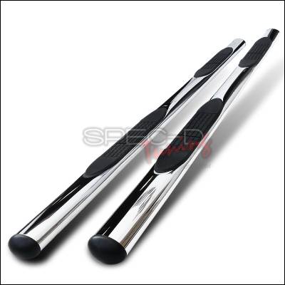 Dodge Ram Spec-D 4 Inch Oval Stainless Finish Side Step Bars - SSB4-RAM02QCS2-WB