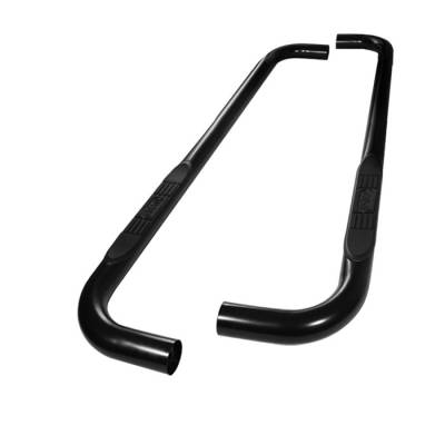 Chevrolet CK Truck Spyder 3 Inch Round Side Step Bar- Powder Coated Black - SSB-CCK-A07S0415-BK