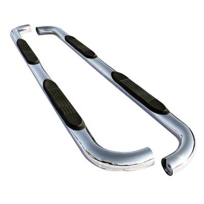 GMC Sierra Spyder 3 Inch Round Side Step Bar T-304 Stainless SteelPolished - SSB-CS-A07S0102T