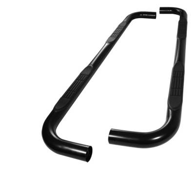 GMC Sierra Spyder 3 Inch Round Side Step Bar - Black Powder Coat - SSB-CS-A07S0102T-BK