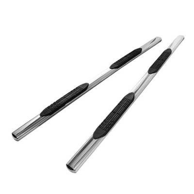 GMC Sierra Spyder 4 Inch Oval Side Step Bar T-304 Stainless SteelPolished - SSB-CS-A09S0101