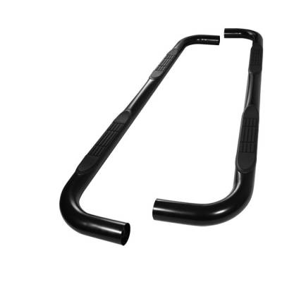 Dodge Dakota Spyder 3 Inch Round Side Step Bar- Powder Coated Black - SSB-DD-A07S0814-BK