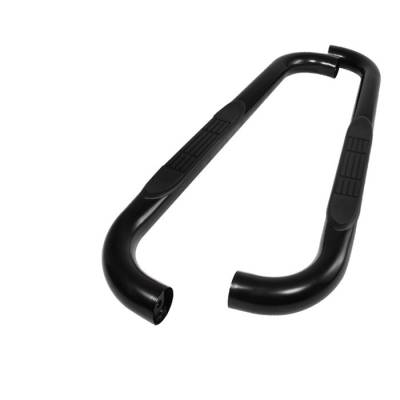 Ford F150 Spyder 3 Inch Round Side Step Bar- Powder Coated Black - SSB-FF-A07S0505H-BK