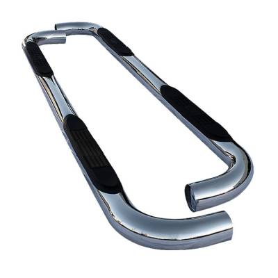 Ford F150 Spyder 3 Inch Round Side Step Bar T-304 Stainless SteelPolished - SSB-FF-A07S0508T