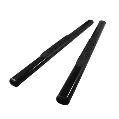 Ford F150 Spyder 4 Inch Oval Side Step Bar- Powder Coated Black - SSB-FF-A09S0508-BK