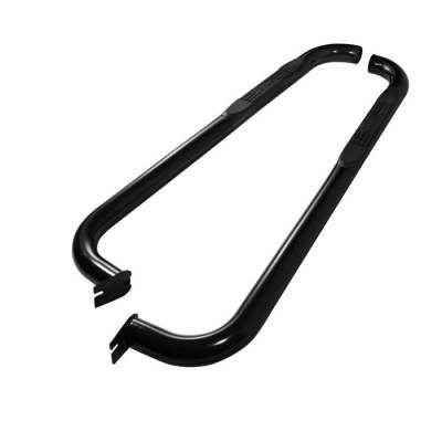 Nissan Frontier Spyder 3 Inch Round Side Step Bar- Powder Coated Black - SSB-NF-A07S1232-BK