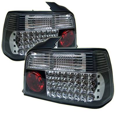 BMW 3 Series 4DR Spyder LED Taillights - Black - 111-BE3692-4D-LED-BK