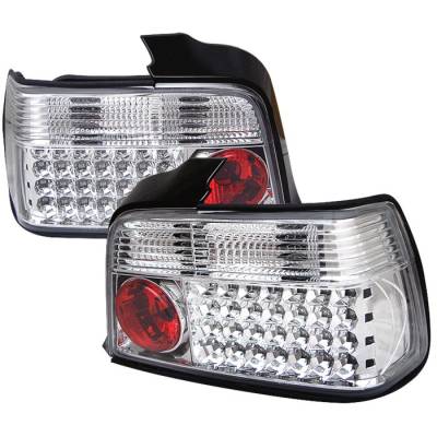 BMW 3 Series 4DR Spyder LED Taillights - Chrome - 111-BE3692-4D-LED-C