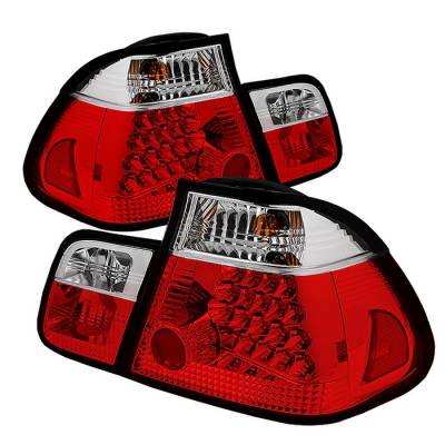 Spyder - BMW 3 Series 4DR Spyder LED Taillights - Red Clear - 111-BE4602-4D-LED-RC - Image 1