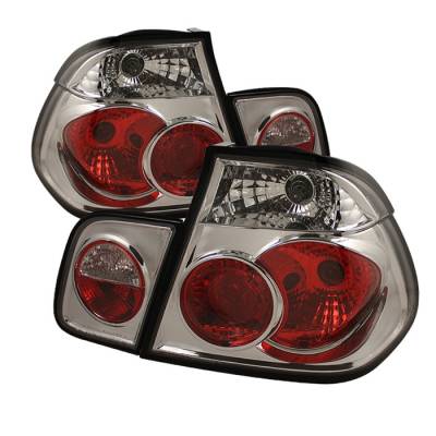 BMW 3 Series 4DR Spyder Taillights - Chrome - 111-BE4604-LBLED-SM