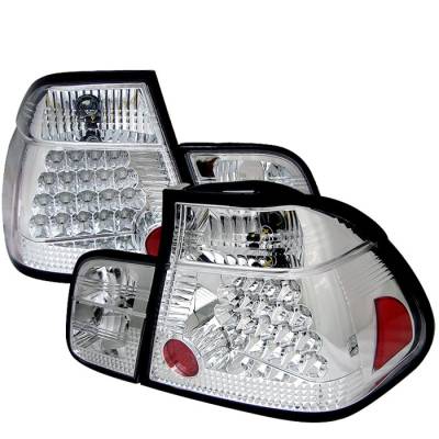 BMW 3 Series 4DR Spyder LED Taillights - Chrome - 111-BE4699-4D-LED-C