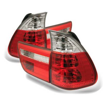 BMW 5 Series Spyder Taillights - Red Clear - 111-BE5300-LED-RS