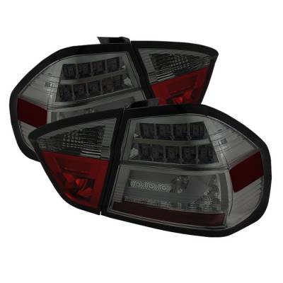 BMW 3 Series 4DR Spyder LED Indicator Light Bar LED Taillights - Smoke - 111-BE9006-LBLED-G2-SM