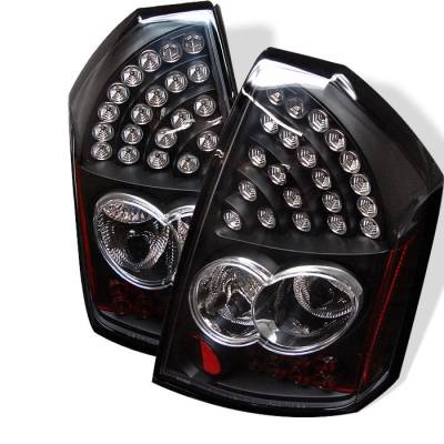 Chrysler 300 Spyder LED Taillights - Black - 111-C305-LED-BK