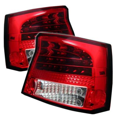 Dodge Charger Spyder LED Taillights - Red Clear - 111-DCH05-LED-RC