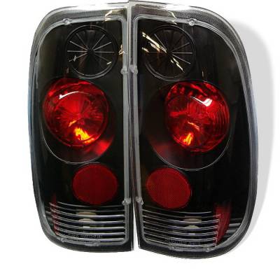 Ford F150 Spyder Altezza Taillights - Black - 111-FF15089-SM