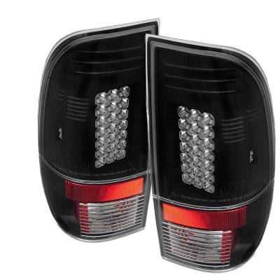 Ford F150 Spyder LED Taillights - Black - 111-FF15097-LED-BK