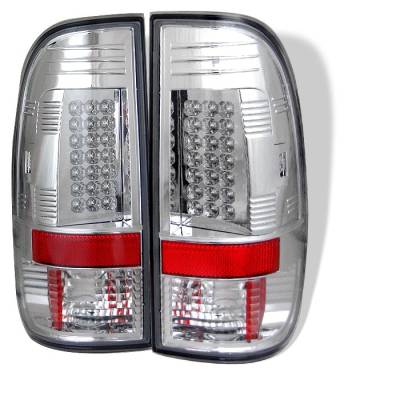 Ford F150 Spyder LED Taillights - Chrome - 111-FF15097-LED-C