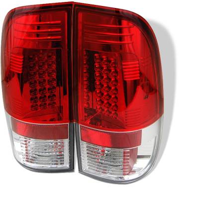 Ford F150 Spyder LED Taillights - Red Clear - 111-FF15097-LED-RC