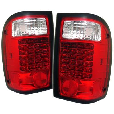 Ford Ranger Spyder LED Taillights - Red Clear - 111-FR93-LED-RC