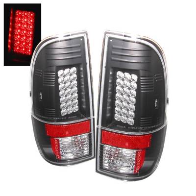 Ford F350 Superduty Spyder LED Taillights - Black - 111-FS07-LED-BK