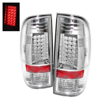 Ford F350 Superduty Spyder LED Taillights - Chrome - 111-FS07-LED-C