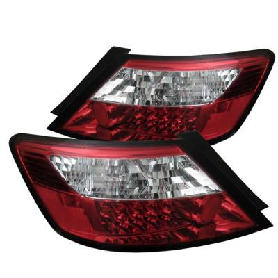 Honda Civic 2DR Spyder LED Taillights - Red Clear - 111-HC06-2D-LED-RC