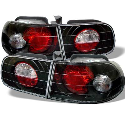 Honda Civic HB Spyder Euro Style Taillights - Black - 111-HC92-3D-BK