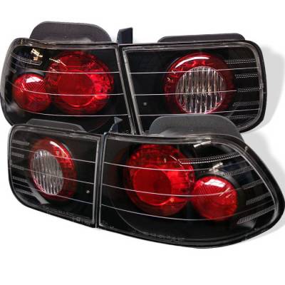 Honda Civic 2DR Spyder Altezza Taillights - Black - 111-HC96-2D-CRY-RC