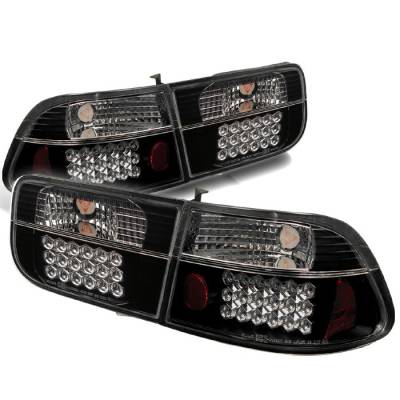 Honda Civic 2DR Spyder LED Taillights - Black - 111-HC96-2D-LED-BK