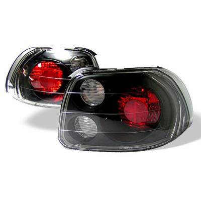 Honda Del Sol Spyder Euro Style Taillights - Black - 111-HDS93-BK